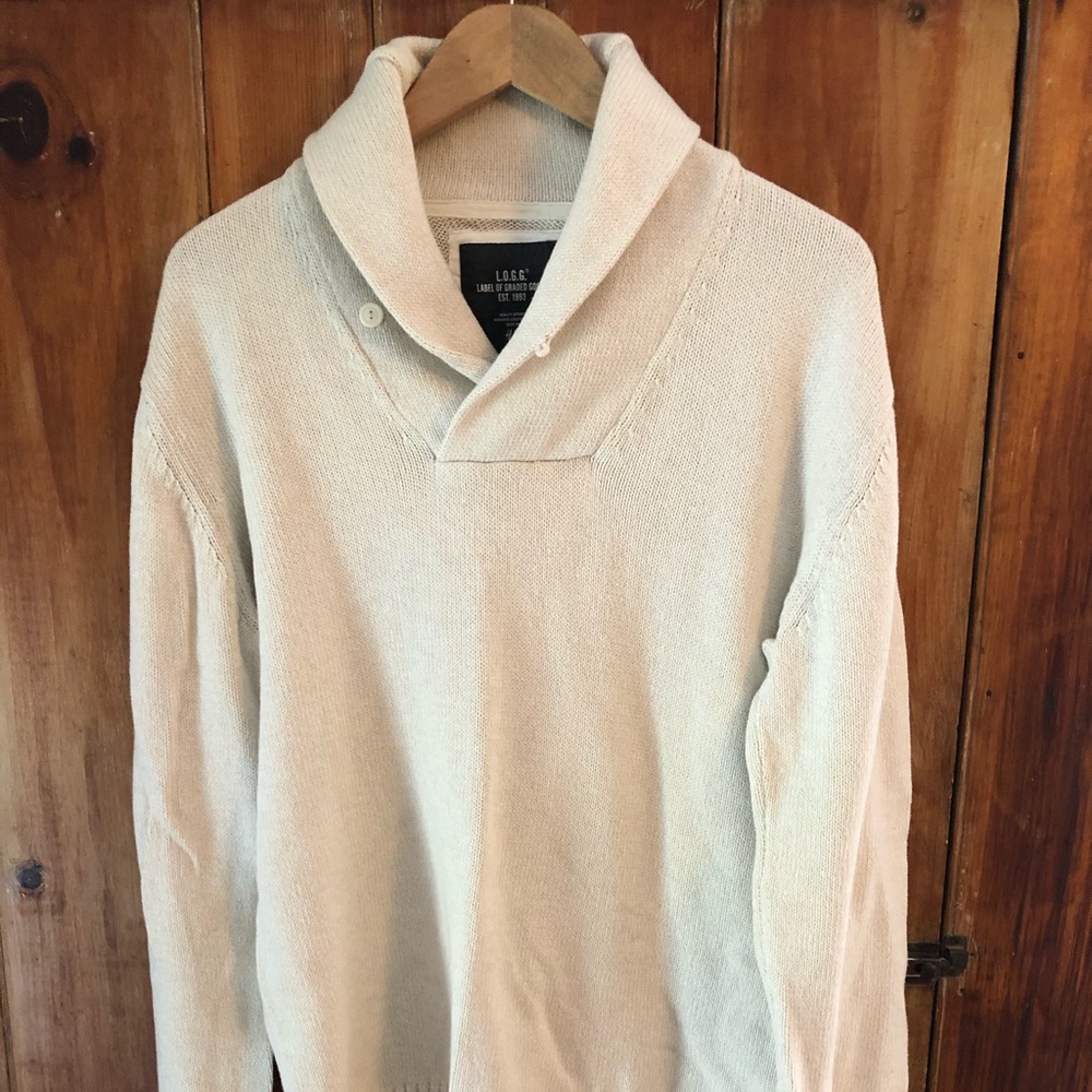 H&M Cowl Neck Cotton Sweater XL *natural*